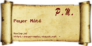 Peyer Máté névjegykártya